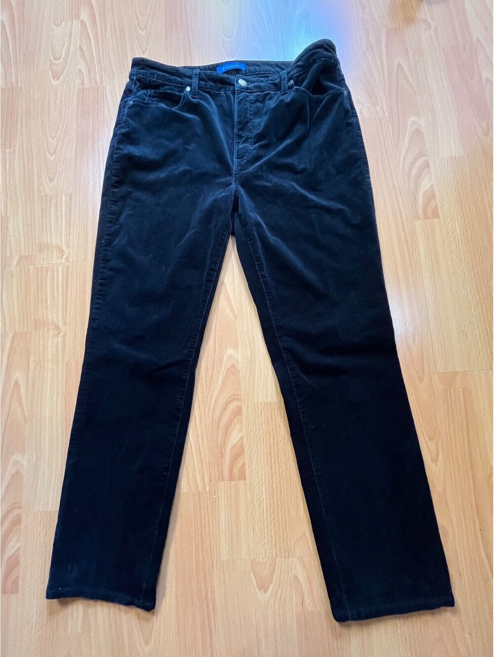 Talbots Corduroy Pants Women's 12P Black High Rise Straight Leg Stretch 5 Pocket